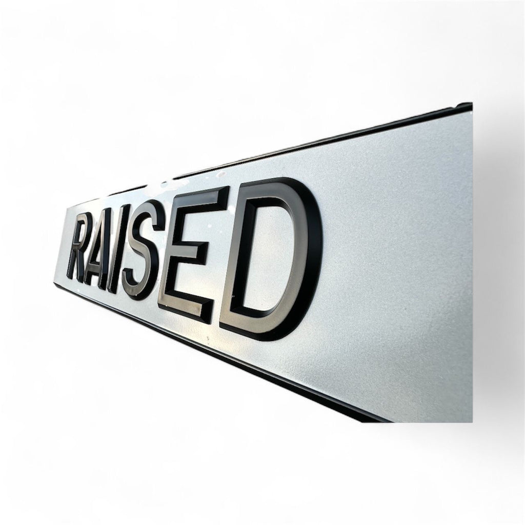 Classic Raised & Riveted White/Yellow Number Plates | Pair*