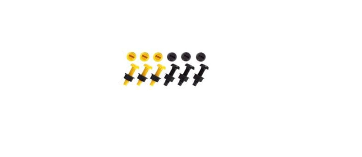 Black & Yellow Motorbike Number Plate Bolts