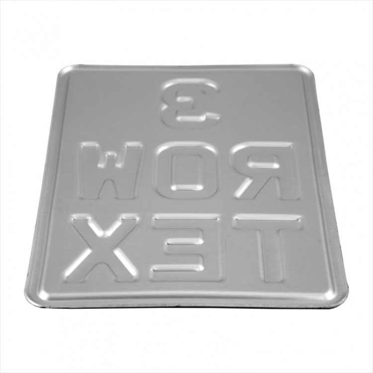 3 ROW Black & Silver 5x7 Metal Pressed Motorbike Plate