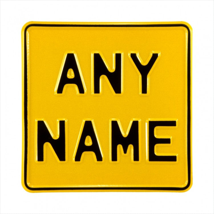 Metal Pressed Vespa or Lambretta Scooter 6.5 x 6.5 Number Plate