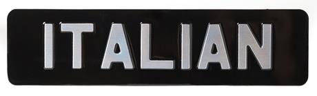 Italian 12x3 Metal Pressed Classic Number Plate