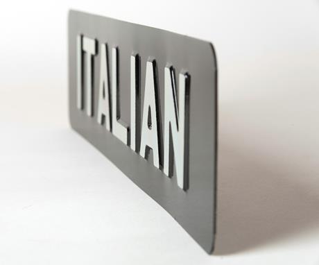 Italian 12x3 Metal Pressed Classic Number Plate