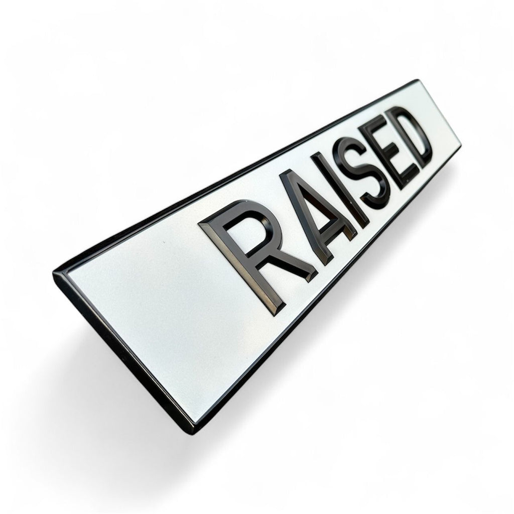 Classic Raised & Riveted White/Yellow Number Plates | Pair*