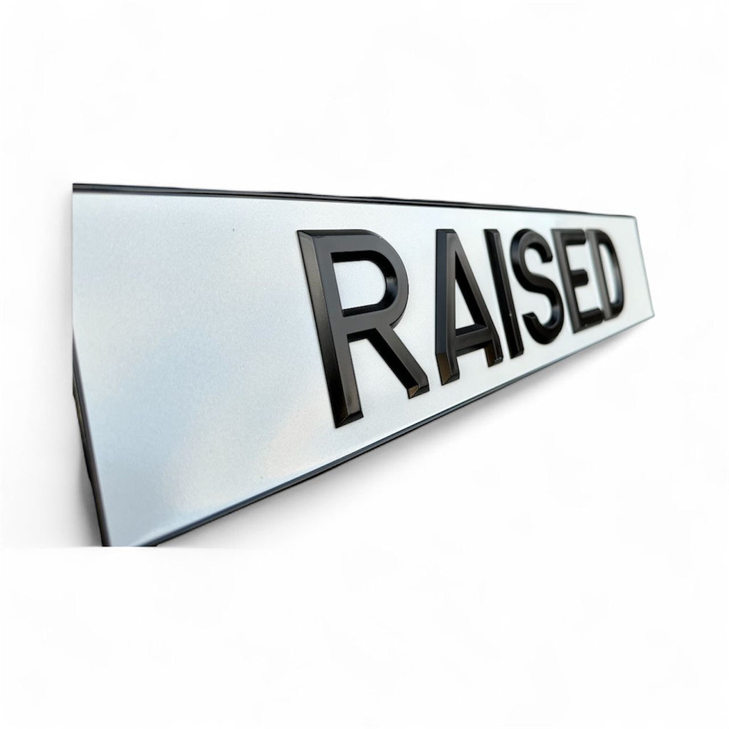 Classic Raised & Riveted White/Yellow Number Plates | Pair*