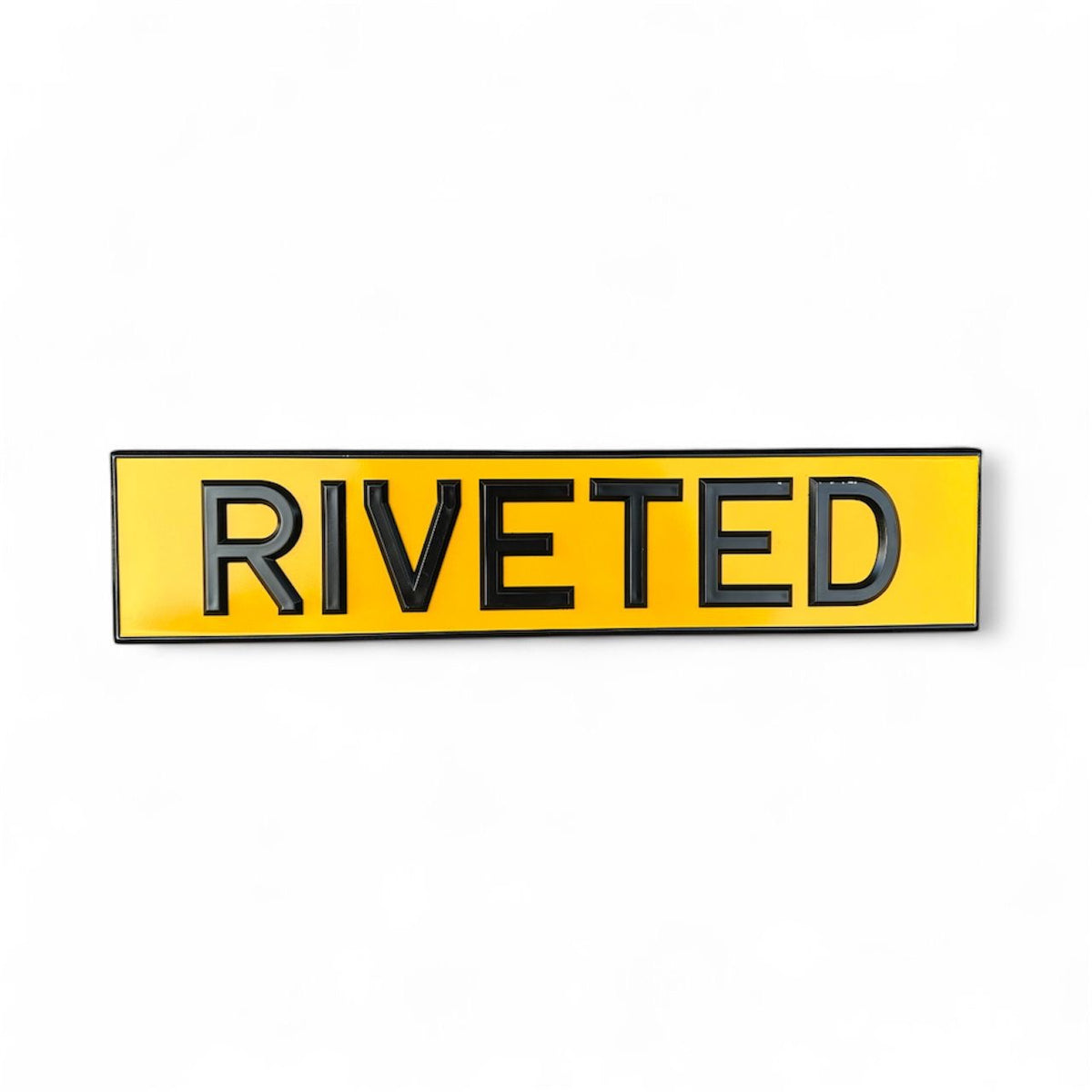 Classic Raised & Riveted White/Yellow Number Plates | Pair*