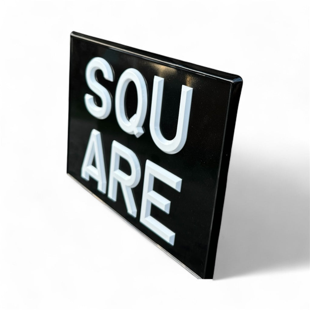 Classic Raised & Riveted Square Number Plate